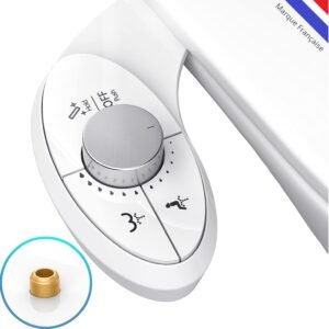 Kit Bidet WC Japonais pour l'hygiène intime - Double Jet - Aux Normes Françaises - Pour une arrivée d'eau à Gauche ou à Droite - en ABS - Taharat -