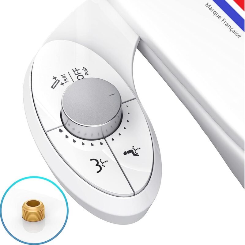 Kit Bidet WC Japonais pour l'hygiène intime - Double Jet - Aux Normes Françaises - Pour une arrivée d'eau à Gauche ou à Droite - en ABS - Taharat -