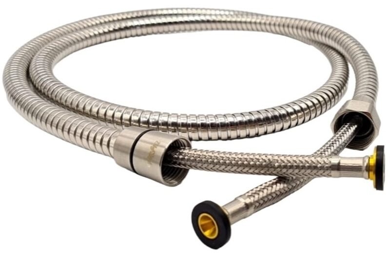 Flexible de douche Universel - intérieur du flexible en Tuyau tressé - Anti-explosion - Anti-torsion - Diamètre raccords 1/2" - Longueur 150 cm