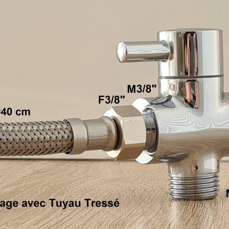 Montage par tuyau tressé rogné bis Montage par tuyau tressé rogné bis